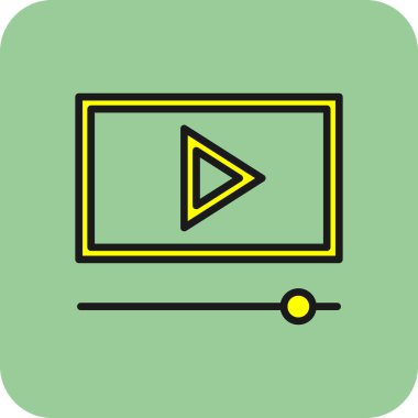 video oynatıcı simgesi, vektör illüstrasyonu 