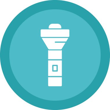 Flashlight düz simgesi, vektör illüstrasyon tasarımı