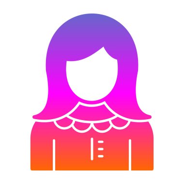 kız düz simgesi, vektör illüstrasyonu