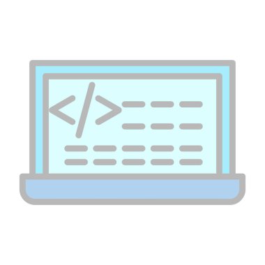 Kod işareti. Kodlama simgesi. vektör illüstrasyonu