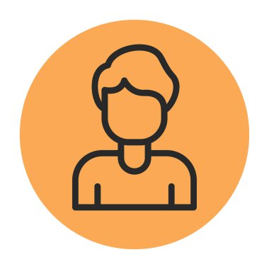 Çember çizgisi simgesinde sakallı adam, vektör, illüstrasyon