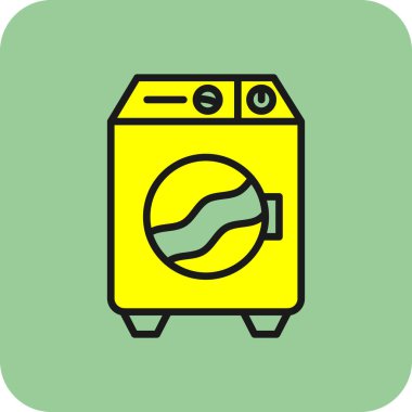 Bir çamaşır makinesinin vektör çizimi