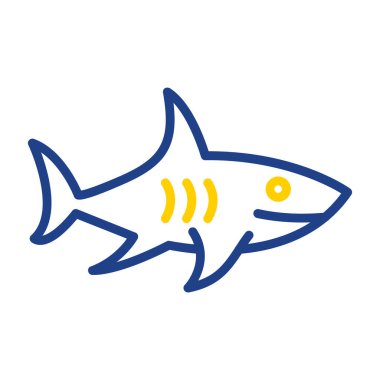 köpek balığı web simgesi, vektör çizim 