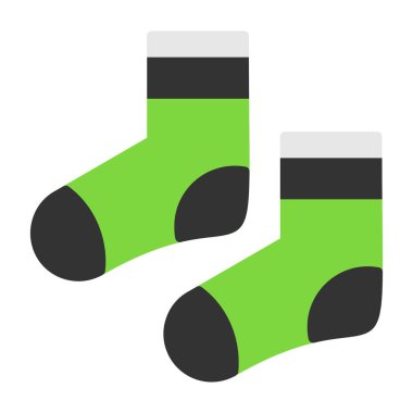 iki çorap düz simgesi, vektör illüstrasyonu