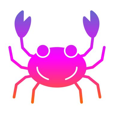 Yengeç simgesi vektör illüstrasyonu 