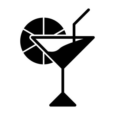 Kokteyl içecek ikonu vektör illüstrasyon tasarımı