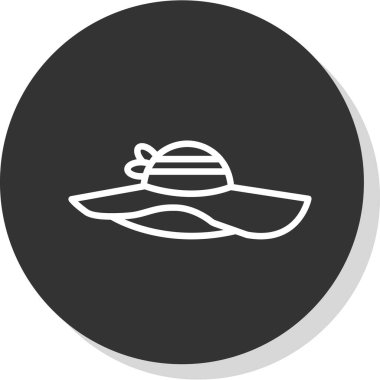 güneş şapkası simgesi, vektör illüstrasyonu