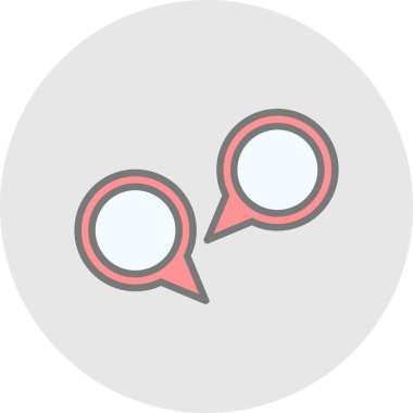 düz konuşma baloncukları simgesi, vektör illüstrasyonu