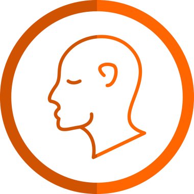 baş profil vektör simgesi ana hat biçiminde