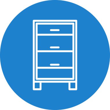 Çekmeceler, mobilya simgesi, basit illüstrasyon 