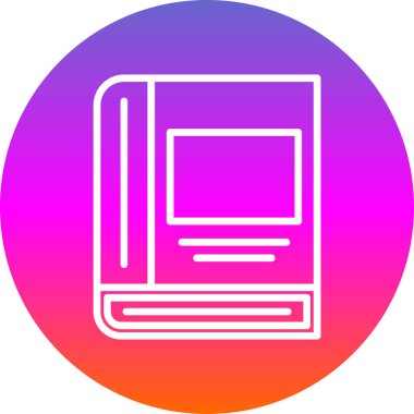 Kitap satırı simgesi, vektör çizim 