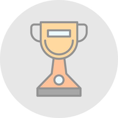 Kupa çizgisi simgesi, vektör illüstrasyonu 