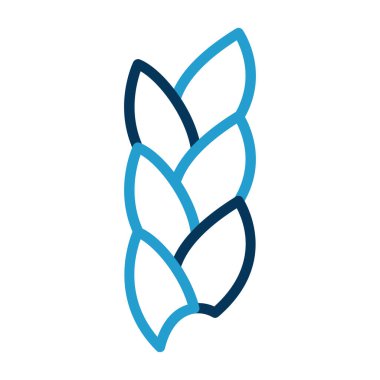 Buğday vektör simgesi. bicolor düz sembol, kobalt ve cyan renkler, yuvarlak açılar, beyaz arkaplan.