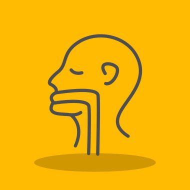Sarı kafa ikonlu adam. Kafası olan bir erkek. vektör illüstrasyonu