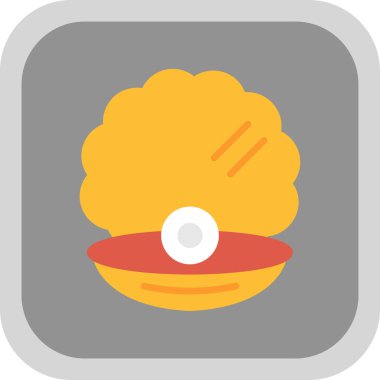 Kabuk kabuğu simgesinde inci, vektör illüstrasyonu