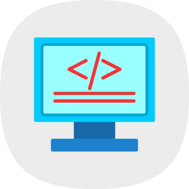 Kod işareti. Kodlama simgesi. vektör illüstrasyonu