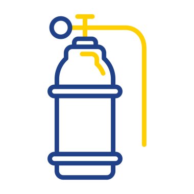 Oksijen tankı simgesi basit tasarım çizimi izole edildi 