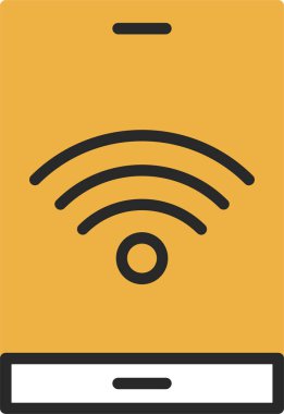 wifi sembollü tablet pc, vektör illüstrasyonu, kablosuz simge
