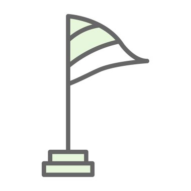 Rüzgar bayrağı düz simgesinin vektör illüstrasyonu