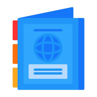 Pasaport web simgesi vektör illüstrasyonu