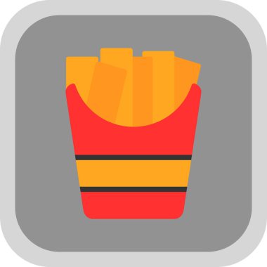 Basit patates kızartması simgesi, vektör illüstrasyon tasarımı