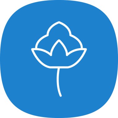 Pamuk çiçek simgesinin vektör illüstrasyonu 