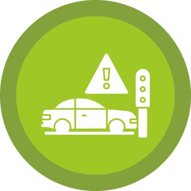 Bir araba simgesinin vektör illüstrasyonu