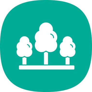 Düz ağaç simgesinin vektör illüstrasyonu