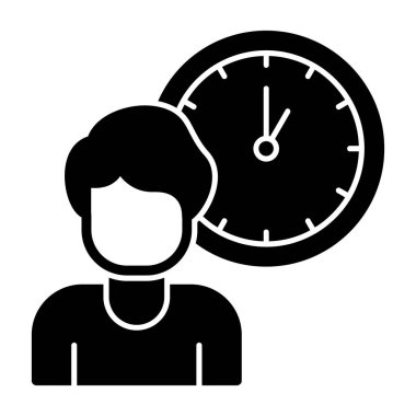 Saat simgesine sahip genç adam