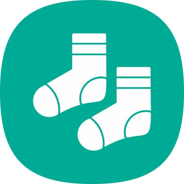 iki çorap düz simgesi, vektör illüstrasyonu