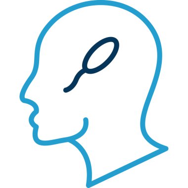 Beyin insan zihin simgesi ana hatlar biçiminde