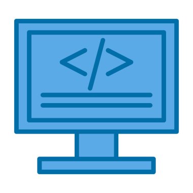 Kod işareti. Kodlama simgesi. vektör illüstrasyonu