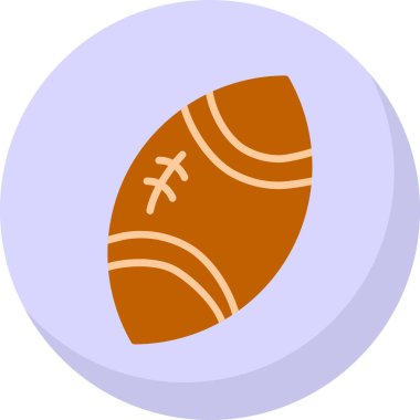 Düz stil rugby topu simgesi