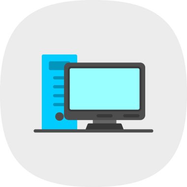 pc bilgisayar simgesinin vektör illüstrasyonu 