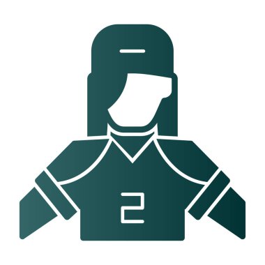 Kadın oyuncu simgesi, vektör illüstrasyonu 