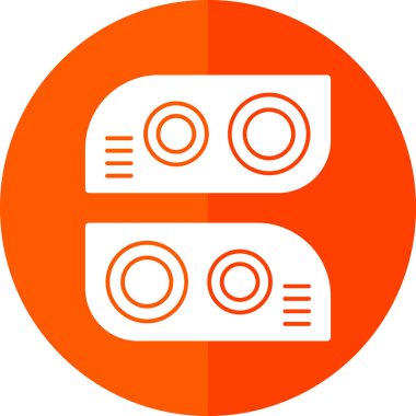 İki Araba Işıkları simgesi, vektör illüstrasyonu