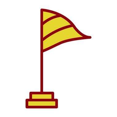 Rüzgar bayrağı düz simgesinin vektör illüstrasyonu