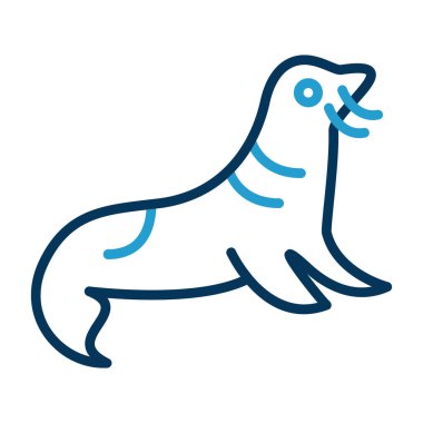 şirin fok simgesi, vektör illüstrasyonu