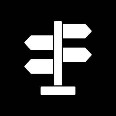 Yön, işaret direği simgesi. Basit vektör illüstrasyonu