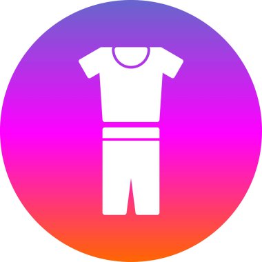 Giysi sembolü. Tişört ve pantolon simgesi, vektör illüstrasyonu  