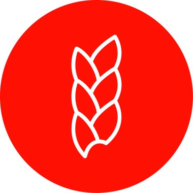 Buğday vektör simgesi. biçim düz sembol, kırmızı renk, yuvarlak açılar, beyaz arkaplan
