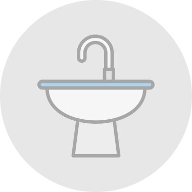 İzole edilmiş tek bir musluk simgesinin vektör çizimi