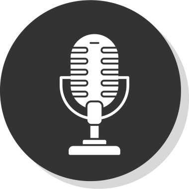 mikrofon simgesi, vektör illüstrasyonu basit tasarım