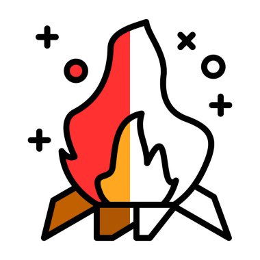 Şenlik ateşi. Web simgesi basit tasarım