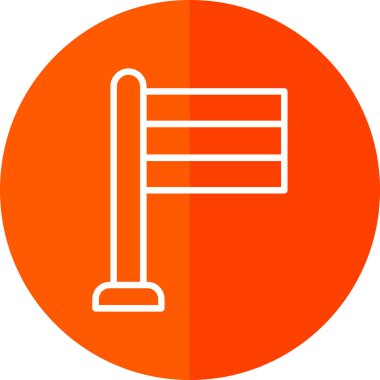 Basit bayrak vektör çizgisi simgesi 