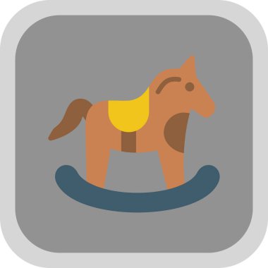 Sallanan at oyuncağı simgesi, vektör illüstrasyonu