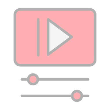 video oynatıcı simgesi, vektör illüstrasyonu 