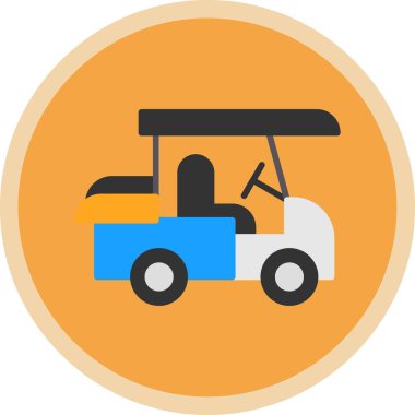 Golf Arabası simgesinin vektör illüstrasyonu