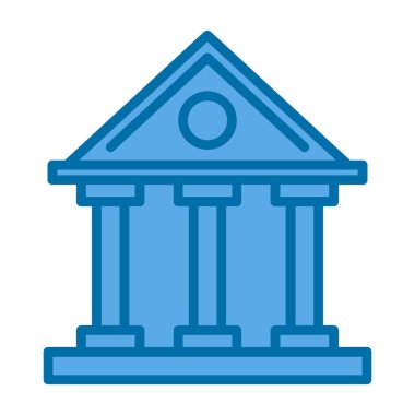 Banka binası. Web simgesi basit illüstrasyon
