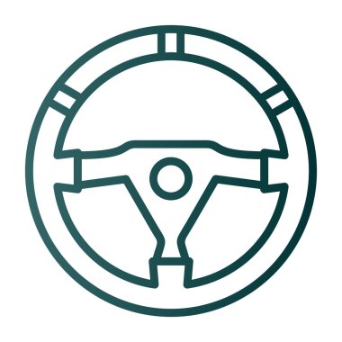 araba direksiyonunun düz simgesi, vektör resimli 